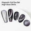 Picture of Bevimee Cat Eye Gel Polish Black, Glitter Magnetic Gel Nail Polish Moonlight, Cateye Polish With Magnet Stick Holographic Shimmer Cateye Effect, UV Velvet Gel Nail Art Manicure Salon DIY Home, 12ML