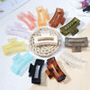 Picture of Sisiaipu 12 Pack Medium Square Claw Hair Clips, 3.5 x 2 x 1.1 inch, Shiny, 12 Colors, Hair Accessories for Women and Girls, Rectangular Rectangle Jaw Clips for Thick and Thin Hair Securing, 12 Pieces