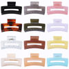 Picture of Sisiaipu 12 Pack Medium Square Claw Hair Clips, 3.5 x 2 x 1.1 inch, Shiny, 12 Colors, Hair Accessories for Women and Girls, Rectangular Rectangle Jaw Clips for Thick and Thin Hair Securing, 12 Pieces