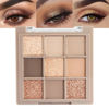 Picture of 9Colors Rose Gold Black Brown Gold Matte Makeup Eyeshadow Palette,Nude Glitter Shiny Shimmer Smokey Eye Shadow Palette Highly Pigmented Long Lasting Waterproof Naturing-Looking Travel Size Gift Kit