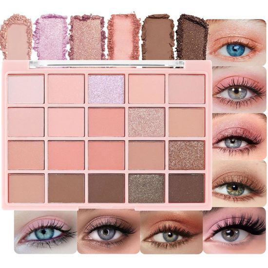 Picture of CAKAILA 20Colors Nude Pink Brown Basics Matte Eyeshadow Palette,Eye Shadow Travel Makeup Palette all in one Long Lasting Waterproof Ultra-Blendable,Great for Travel Gift Kit