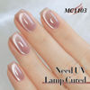 Picture of Double Rhythm Jelly Glass Cat Eye Gel Polish with Magnet 15ML Holographic Glitter Shimmer Translucent Sheer Color Magnetic Nail Polish Salon DIY at Home (Jelly Nude-MC1103)