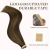 Picture of GOO GOO Tape in Hair Extensions Human Hair, 2C/4E/6C Brown Sugar Swirl Highlights, 20inch 50g 20pcs, Thick Ends Straight Seamless Tape in, Invisible Tape in Hair Extensions Human Hair