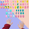 Picture of SIUSIO 120 Pcs 5 Pack Children Acrylic Fake Nails Press on Pre-glue Full Cover Glitter Gradient Color Rainbow Short Sticky Fake Nails Kids Nails Set for Little Girls - Colorful Rainbow Series
