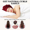 Picture of Gwabee No Heat Overnight Hair Curlers - 70" Soft Ribbon Curl Wrap with 9 Curling Rods, Headband for Long Hair Rollers - Burgundy