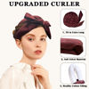 Picture of Gwabee No Heat Overnight Hair Curlers - 70" Soft Ribbon Curl Wrap with 9 Curling Rods, Headband for Long Hair Rollers - Burgundy
