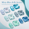 Picture of Born Pretty Jelly Blue Gel Nail Polish Set Sheer Transparent Blue Gel Polish Nail Art Manicure DIY at Home 6PCS