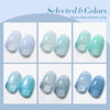 Picture of Born Pretty Jelly Blue Gel Nail Polish Set Sheer Transparent Blue Gel Polish Nail Art Manicure DIY at Home 6PCS