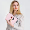 Picture of Vavabox A-Z Personalized Makeup Bag,Birthday Gifts for Women Mom,Gifts for Best Friend,Bride Bridesmaid Cosmetic bag (P, Pink)