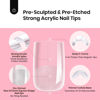 Picture of Beetles Tipex Instant Apex Nail Tips-Extra Short Square Pre-Building & Pre-Etched Strong Thick Acrylic Nail Tips,16 Sizes for Flat Nails, Press on Nails 512 Pieces Valentine's Day Gift for Women