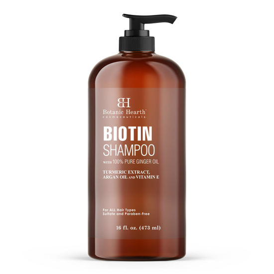 Picture of Botanic Hearth Biotin Shampoo - 16 fl oz - Promotes Thicker, Fuller Hair - Hydrating & Nourishing Formula for Stronger Hair Growth - Sulfate-Free, Paraben-Free, Safe for All Hair Types