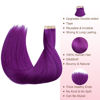 Picture of GOO GOO Tape in Hair Extensions Human Hair, Purple, 14inch 25g 10pcs, Colored Tape ins Human Hair Extensions, Silky&Soft Invisible Tape Ins, Hair Highlighted for Party