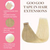 Picture of GOO GOO Tape in Hair Extensions Human Hair, O7/60F 20inch 50g 20pcs, Thick Ends Straight Seamless, Invisible Tape in Hair Extensions Human Hair