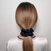 Picture of 12 Pcs Satin Silk Hair Scrunchies Soft Hair Ties Fashion Hair Bands Hair Bow Ropes Hair Elastic Bracelet Ponytail Holders Hair Accessories for Women Girls (Assorted Blue Pair)