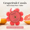 Picture of Spongelle Grapefruit Cassis Wild Flower Loofah Body Scrubber | Bath & Shower Loofah for Women | Body Scrubber Exfoliator with Body Wash Infused Sponge | 14+ uses | Zesty Grapefruit, Cassis & Vanilla