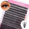 Picture of FADLASH DIY Cluster Lashes D Curl Wispy Individual Lashes DIY Eyelash Extension Natural Look Reusable Fluffy Cluster Eyelash Extensions Self Application at Home (40D-0.07D-12-18MIX)