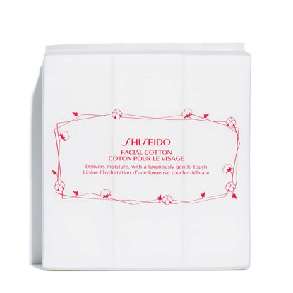 Picture of Shiseido Facial Cotton Pads - Includes 165 Squares - For Softener Application & Makeup Removal - 100% Natural, Super Soft
