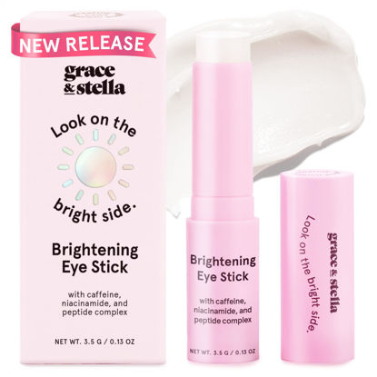Picture of grace & stella Under Eye Brightener Stick - Eye Balm Stick - Caffeine Eye Cream for Dark Circles, Puffiness, Wrinkles, Eye Bags - Niacinamide, Hyaluronic Acid, Peptides - Vegan Skincare (0.13oz/3.5g)