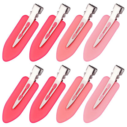 Picture of 8Pcs No Bend No Crease Hair Clips- Styling Duck Bill Clips Alligator Hair Barrettes for Styling Sectioning, Small Gifts for Women Girl Salon Hairstyle Hairdressing Bangs Waves, Gradient Pink