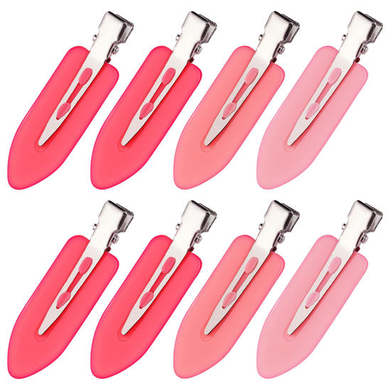 Picture of 8Pcs No Bend No Crease Hair Clips- Styling Duck Bill Clips Alligator Hair Barrettes for Styling Sectioning, Small Gifts for Women Girl Salon Hairstyle Hairdressing Bangs Waves, Gradient Pink