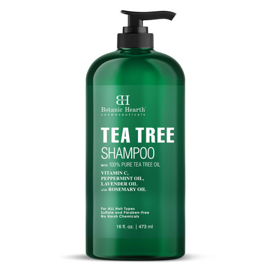 Picture of Botanic Hearth Tea Tree Shampoo, Vitamin C, Peppermint, Lavender and Rosemary Oil, Fights Dandruff and Dry Scalp, 16 fl oz