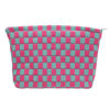 Picture of PAZIMIIK Knitted Checkered Makeup Bag Large Zipper Make Up Accessory Pouch for Purse Cosmetic Brush Bag for Travel Essential Magenta Green
