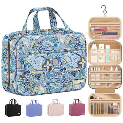 Picture of HOTOR Travel Toiletry Bag - Toiletry Bag w/Hanging Hook - Spacious Toiletry Bag for Women & Men, Makeup Bag/Big Comparment, Waterproof for Travel Accessories, Travel Essentials, Medium, CD