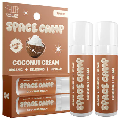 Picture of Space Camp Wellness Jumbo Lip Balm - Coconut Cream Organic Flavored Balm (2 Pack)