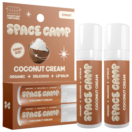 Picture of Space Camp Wellness Jumbo Lip Balm - Coconut Cream Organic Flavored Balm (2 Pack)