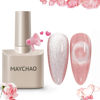 Picture of MAYCHAO 15ML Cat Eye Gel Nail Polish 1Pc Jelly Pink Gel Polish with Magnet Soak off Holographic Magnetic Nail Polish for Nail Art Manicure Salon DIY at Home, 0.5 OZ