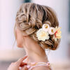 Picture of BBTO 21 Pieces Flower Hair Clip Rose Hair Clips Hair Barrettes for Women Flower Hair Accessories Boho Bride Claw Clip Hairpin Brooch Pin Headpiece for Wedding(Orange)