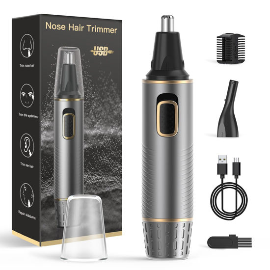 Picture of XOOMRSCP Nose Hair Trimmer for Men, Painless USB Rechargeable Nose Hair Trimmer, Ear and Nose Hair Trimmer for Men, Professional Facial Hair Trimmer with IPX7 Waterproof Dual Edge Blades (Grey)