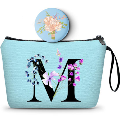 Picture of Women Gifts for Birthday, Makeup Bag, Maid of Honor Gifts, Gifts for Bride,bridesmaid, Sister Gifts, Friend Birthday Gifts for Women, Womens Birthday Gifts, Cosmetic Bag with Mirror,Christmas Gifts,M