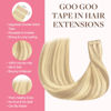 Picture of GOO GOO Tape in Hair Extensions Human Hair, 18D/22F Dirty Blonde Highlights, 24inch 100g 40pcs, Thick Ends Straight Seamless Tape in, Invisible Tape in Hair Extensions Human Hair