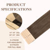 Picture of GOO GOO Tape in Hair Extensions Human Hair, 5 Light Ash Brown, 18inch 25g 10pcs, Thick Ends Straight Seamless Tape in, Invisible Tape in Hair Extensions Human Hair