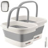 Picture of Collapsible Foot Bath Basin for Soaking Feet,Foot Soak Tub,Plastic Foot Bucket with Handles and Massage Acupoint,Foldable Laundry Basket-Gery (2 Pack)