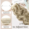 Picture of KooKaStyle Invisible Wire Hair Extensions with Transparent Headband Adjustable Size 4 Secure Clips Long Wavy Secret Wire Hairpiece 20 Inch for Women(Dirty Blonde Mixed Bleach Blonde/10H24#)