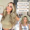 Picture of KooKaStyle Invisible Wire Hair Extensions with Transparent Headband Adjustable Size 4 Secure Clips Long Wavy Secret Wire Hairpiece 20 Inch for Women(Dirty Blonde Mixed Bleach Blonde/10H24#)