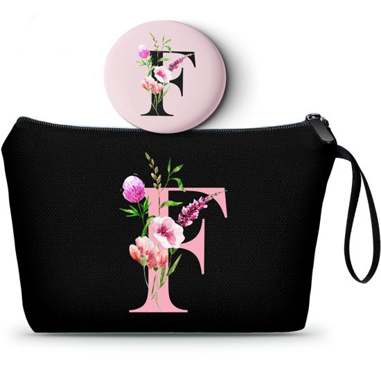 Picture of SEAMOON Friend Birthday Gifts for Women,Appreciation Gifts for Coworkers,Nurse Gifts,Bridesmaid Gifts,Makeup Bag with Mirror,Cosmetic Pouch,Sister Gifts,Personalized Gifts,Christmas Gifts,F