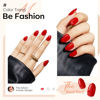 Picture of modelones Short Press on Nails, 32Pcs 16 Sizes Oval Fake Nails with Nail Glue, Adhesive Tabs, Nail File, Prep Pad, Manicure Stick, Real Red