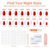 Picture of modelones Short Press on Nails, 32Pcs 16 Sizes Oval Fake Nails with Nail Glue, Adhesive Tabs, Nail File, Prep Pad, Manicure Stick, Real Red