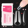 Picture of Beetles Gel Nail Kit Nail Tips 500Pcs Medium Coffin Pre Shaped Clear Full Cover False Nails for Gel Art Polish Soak Off Lamp Easy Nail Extensions Acrylic False Press on Nail Tips