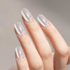 Picture of MAYCHAO 15ML Silk Silver Cat Eye Gel Nail Polish 1Pc Moonlight Silver Gel Polish with Magnet Soak off Holographic Magnetic Nail Polish for Nail Art Manicure Salon DIY at Home, 0.5 OZ