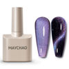 Picture of MAYCHAO 15ML Cat Eye Gel Nail Polish 1Pc Rainbow Purple Gel Polish with Magnet Soak off Holographic Magnetic Nail Polish for Nail Art Manicure Salon DIY at Home, 0.5 OZ