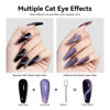 Picture of MAYCHAO 15ML Cat Eye Gel Nail Polish 1Pc Rainbow Purple Gel Polish with Magnet Soak off Holographic Magnetic Nail Polish for Nail Art Manicure Salon DIY at Home, 0.5 OZ