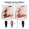 Picture of MAYCHAO 15ML Cat Eye Gel Nail Polish 1Pc Rainbow Purple Pink Gel Polish with Magnet Soak off Holographic Magnetic Nail Polish for Nail Art Manicure Salon DIY at Home, 0.5 OZ