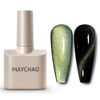 Picture of MAYCHAO 15ML Cat Eye Gel Nail Polish 1Pc Rainbow Green Gel Polish with Magnet Soak off Holographic Magnetic Nail Polish for Nail Art Manicure Salon DIY at Home, 0.5 OZ