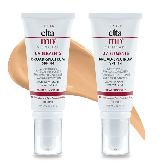 Picture of EltaMD UV Elements Tinted Moisturizer with Broad-Spectrum SPF 44, Mineral Face Sunscreen, Water-Resistant, Oil-Free, Face Moisturizer 2.0 oz Airless Pump (2 pack)