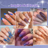 Picture of 31Pcs Dip Nails Powder Starter Kit, AZUREBEAUTY 20 Colors Purple Blue Glitter Dipping Powder Recycling Tray Liquid Set with Base Top Coat Activator for French Nails Art Manicure DIY Home Salon
