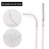 Picture of Tbestmax 300 Pcs Disposable Spoolies, Mascara Wand Eyelashes Brushes Applicator for Eyebrow Eye Lash Extension Pink Stick White Head